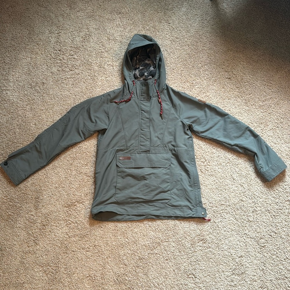 Columbia Sportswear Women's Green and Grey Raincoat